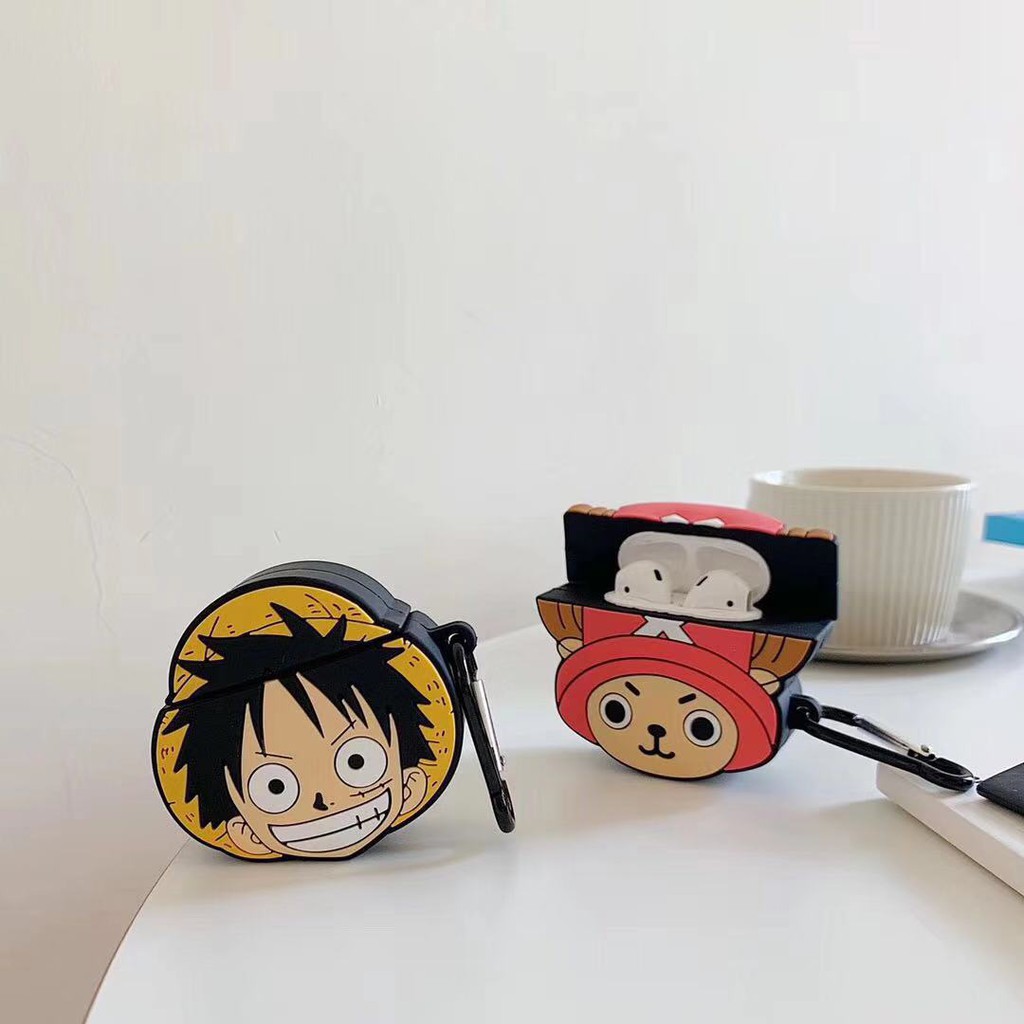 Vỏ bọc silicone bảo vệ hộp đựng tai nghe AirPods 1 2 hình nhân vật Luffy One Piece dễ thương