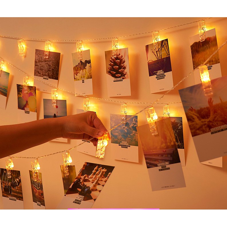 Dây đèn LED kẹp ảnh xài pin 3m