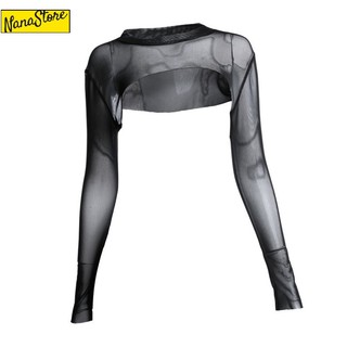 Áo croptop vải lưới dài tay
