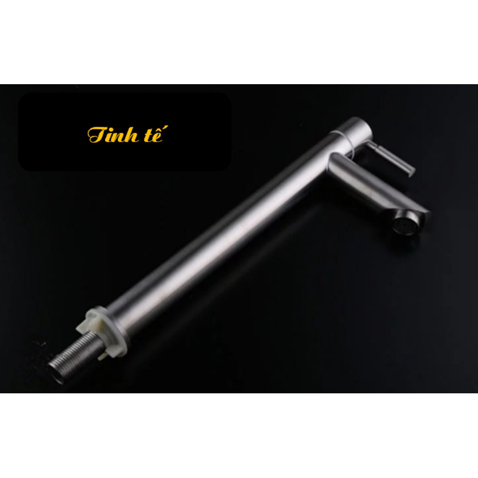 Vòi Lavabo lạnh cao Inox 304 hình tròn dùng cho lavabo nổi | BigBuy360 - bigbuy360.vn