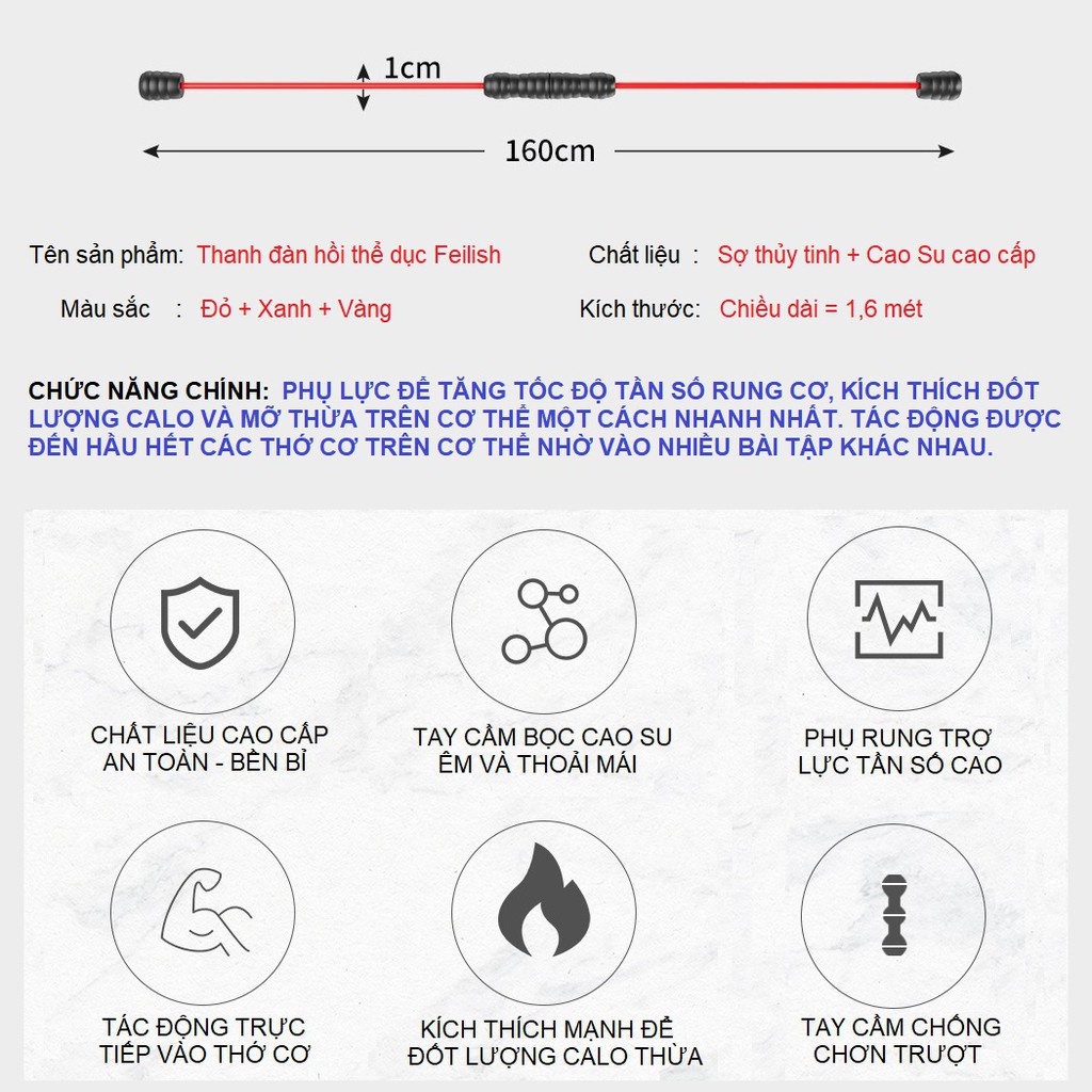 Gậy rung tập thể dục thể thao chuyên dụng cao cấp Gậy Feilishi CÓ SỈ ✅