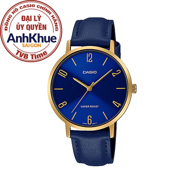 Đồng hồ nữ dây da Casio chính hãng Anh Khuê LTP-VT01GL-2BUDF (34mm)