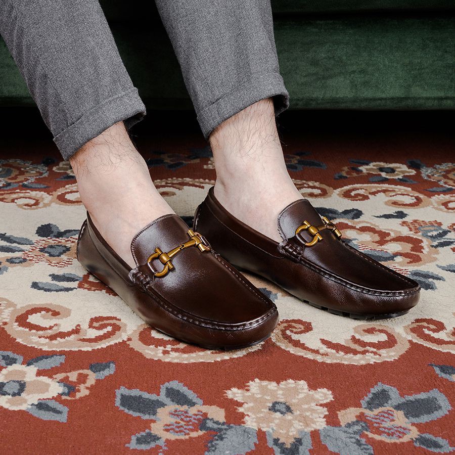 Giày Lười Nam LAFORCE Bit Loafer Màu Nâu GNLA8868-N Tặng Tất UNIQLO Cao Cấp