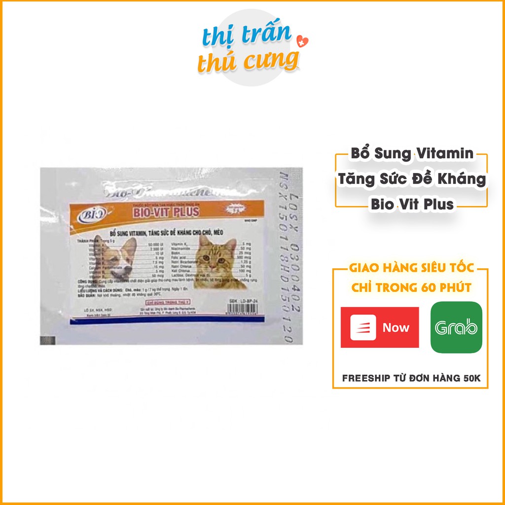 Bio Vit Plus 5g - Bột bổ sung vitamin tăng sức đề kháng cho chó mèo