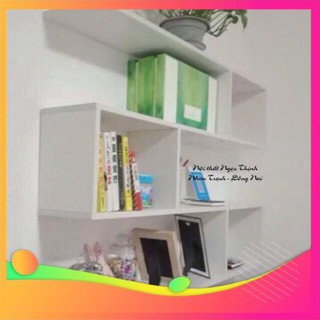 Kệ Giá Sách Gỗ Treo Tường 3 ngăn (như hình) rộng 80Cm có sẵn