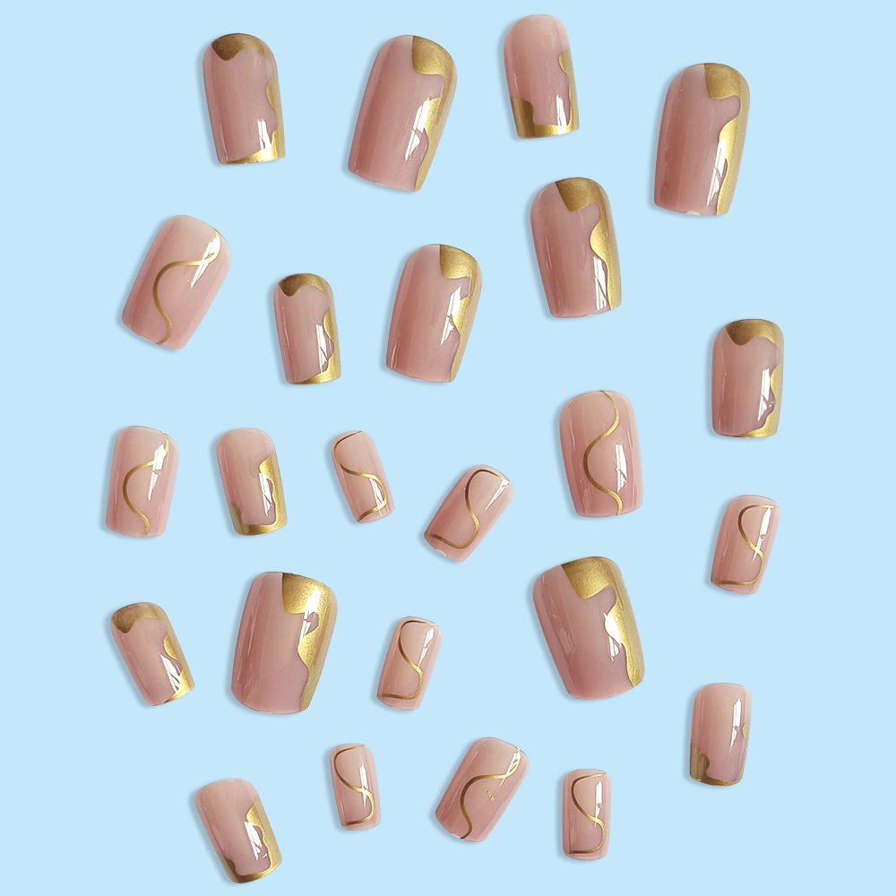 Set 1182 24 Móng Tay Giả Ngắn Trang Trí Nghệ Thuật