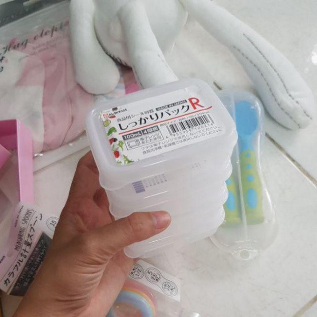 Hộp trữ đông bảo quản đồ ăn dặm có nắp mini đựng linh kiện điện tử Nhật Bản