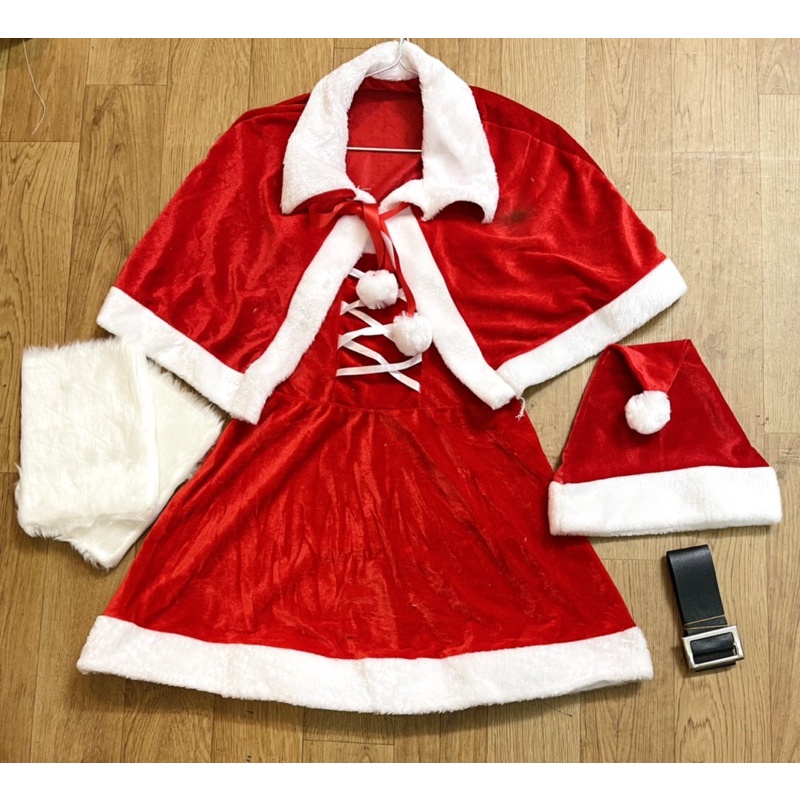 Bộ quần áo ông già Noel 5 -7 món : áo Noel ,quàn Noel , râu , mũ ,đai thắt/ bộ trang phục hoá trang ông già Noel
