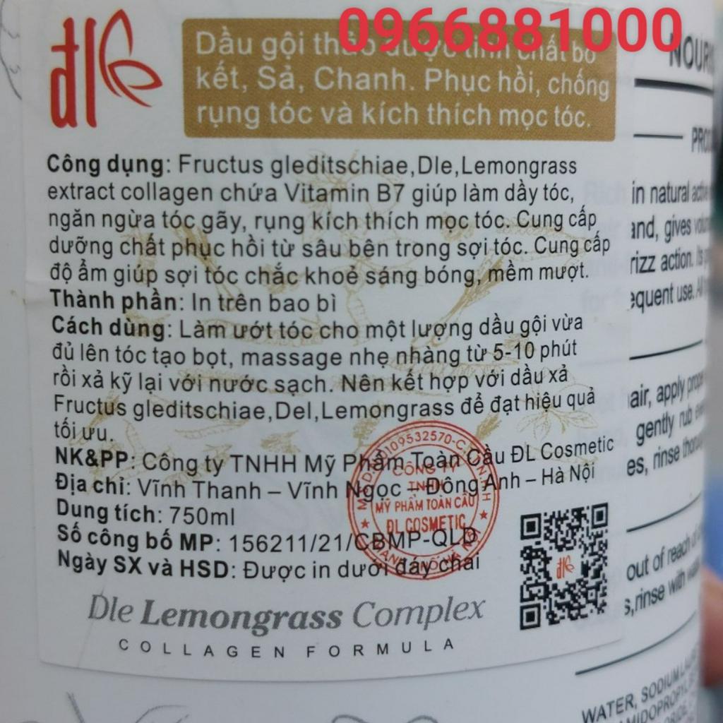 Bộ Dầu Gội Xả Thảo Dược DK Professional 750+750ml Bồ Kết Xả Chanh