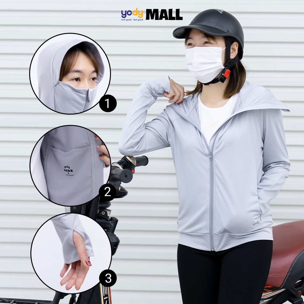 Áo chống nắng nữ YODY tron cản tia UV nhẹ thoáng mát mềm mại ACN4002 | BigBuy360 - bigbuy360.vn