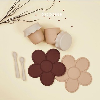 Hộp trữ đồ ăn/ Hũ mật trữ silicon Rocou Hàn Quốc (không gồm thìa)