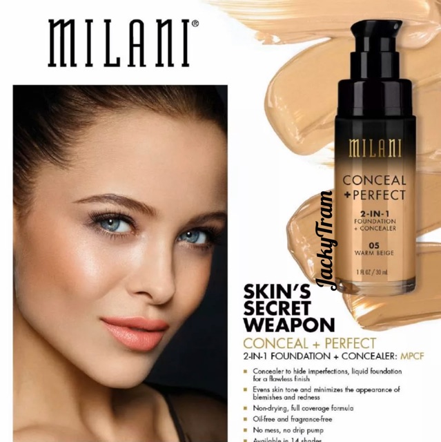 Kem nền che khuyết điểm hoàn hảo Milani conceal + Perfect 2 in 1 foudation (30ml)