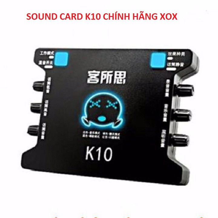 Sound Card XOX K10, Mic Thu Âm Livestream AQ220, Combo Cả Bộ Chính Hãng
