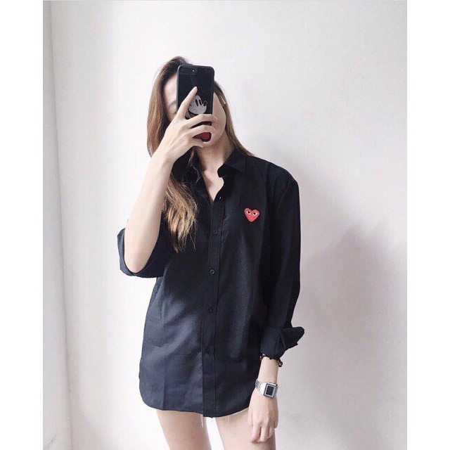 [Free Ship] Áo Sơmi Thêu Tim Hàn Quốc | BigBuy360 - bigbuy360.vn