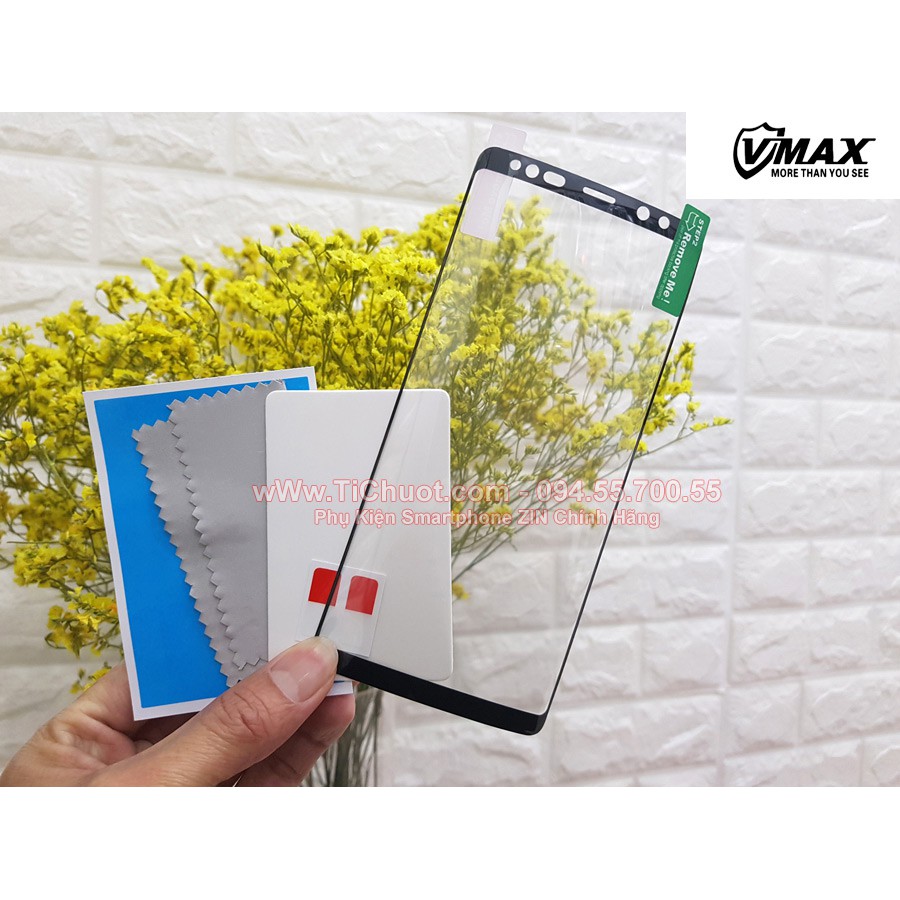[Trơn-Bóng-Dày] Dán dẻo PET Samsung Note 8 Note 9 VMAX Full Viền Đen Trơn Bóng Như Kính cường lực