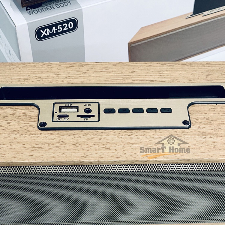 Loa bluetooth XM 520 Siêu Bass , Loa Bluetooth Để Bàn Vỏ Gỗ 20W Thiết Kế Sang Trọng Âm Thanh Trầm Ấm - Loa 2.5 Inch