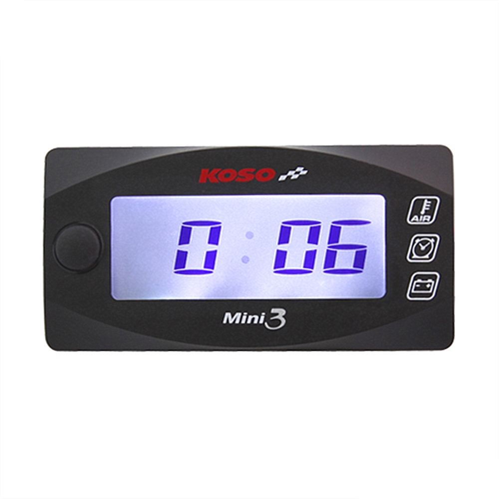 Motorcycle Mini Style Instruction LED Display Meter KOSO MINI 3 digital (Air Temp+Time+Volt Meter) for Racing and Scooter