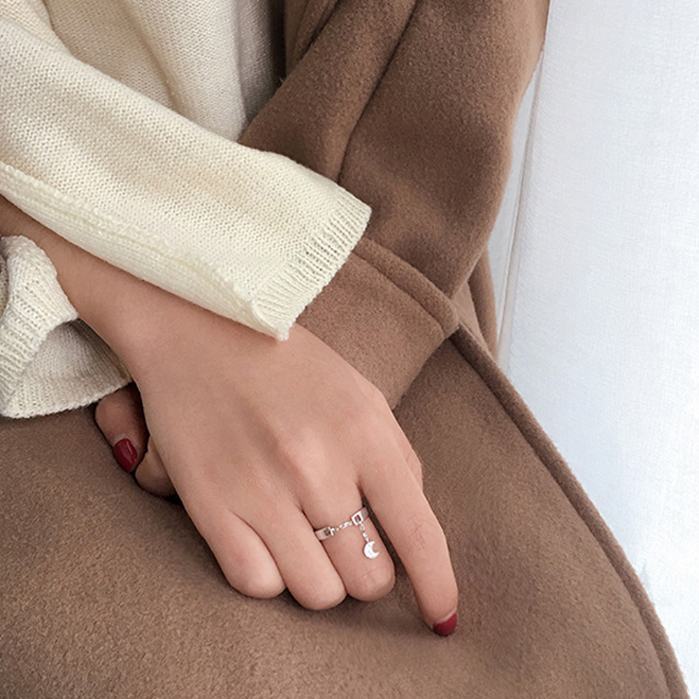 Nhẫn Hình Mặt Trăng Và Ngôi Sao Thời Trang Cho Nữ