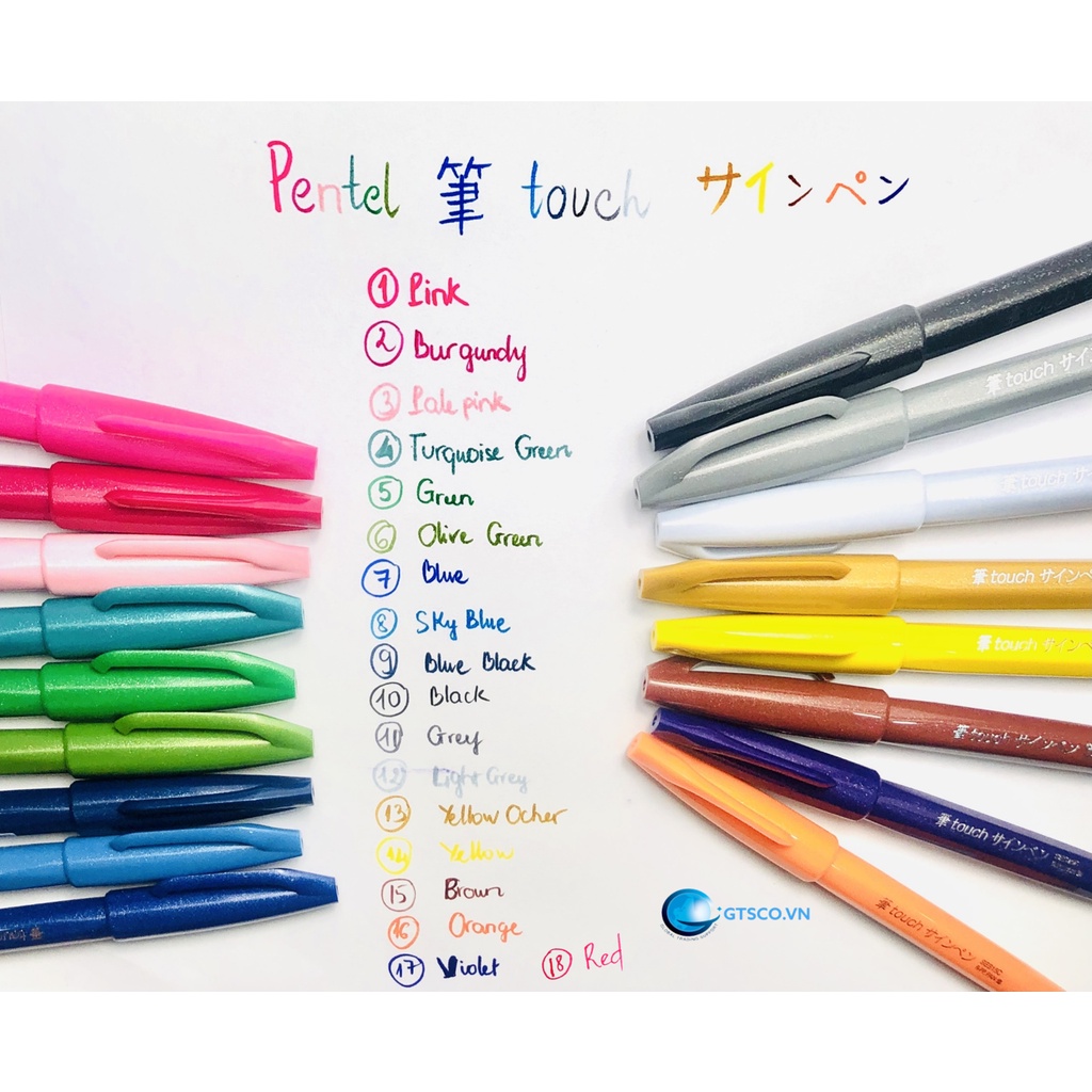 BÚT PENTEL TOUCH BRUSH SIGN PEN VIẾT CALLIGRAPHY THƯ PHÁP TRANG TRÍ
