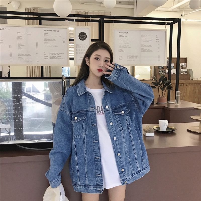 Áo Khoác Jean UNISEX Form Rộng Nam Nữ, áo khoác bò denim unisex phong cách Hàn Quốc