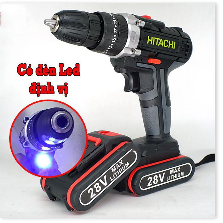 MÁY KHOAN PIN HITACHI 28V 3 chức năng  khoan tường - Máy Bắt Vít, Khoan Sắt 28V
