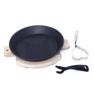 COMBO 2 BỘ  CHẢO GANG BÒ BẾT  CHỐNG DÍNH  Dragon  van lợi  kèm  đế lót
