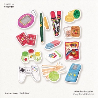 Tấm sticker tuổi thơ kích thước 9x13,5cm