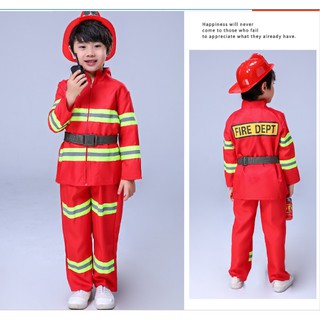 Đồ lính cứu hỏa trẻ em (quần áo, mũ, bộ đàm)