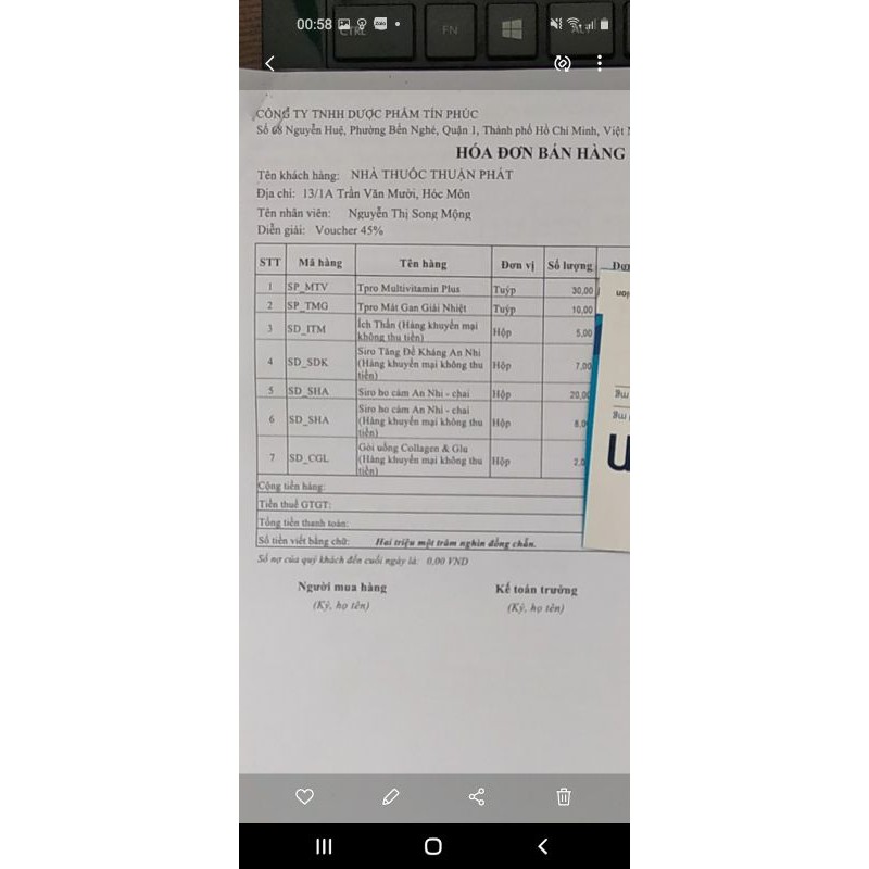 Siro Ho, Cảm An Nhi.Lọ 100 ml