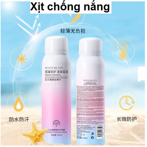 Kem Chống Nắng Trắng Da Dạng Xịt May'Create Chai 150Ml