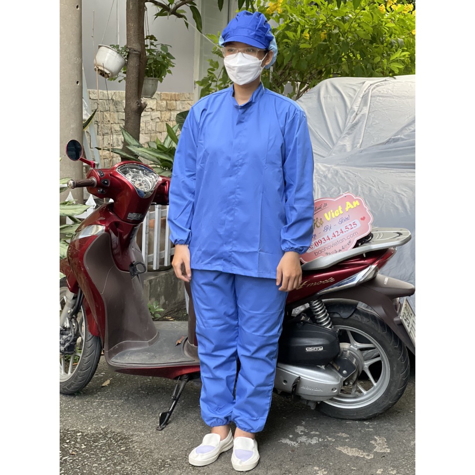 Đồng phục thực phẩm công nhân màu xanh đậm