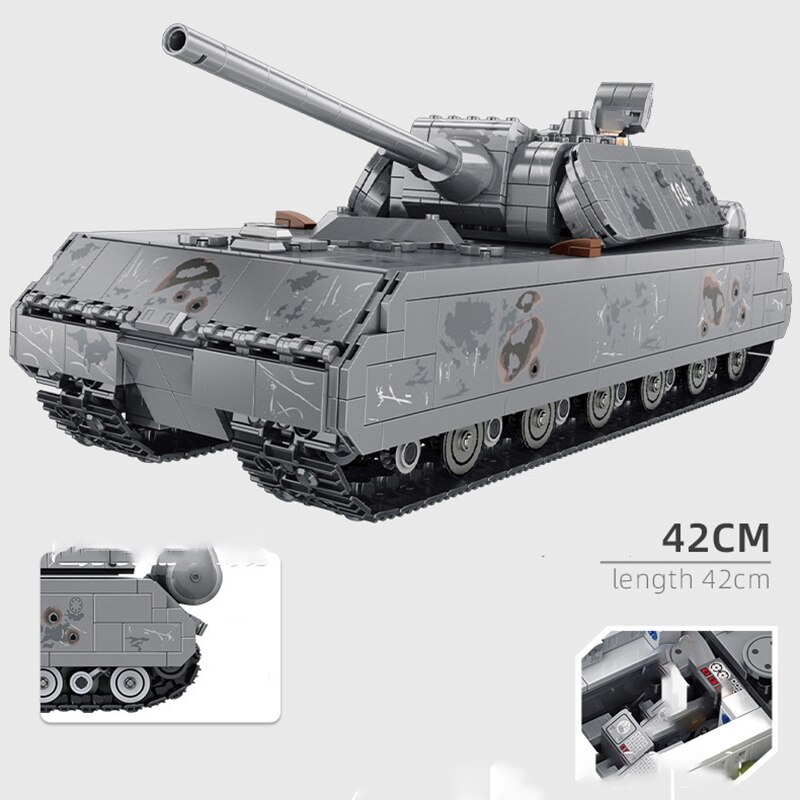 2021 New Đồ chơi Lắp ráp Mô hình xe tăng MOC Number Aight Mouse Tank  Panzer Maus 2127PCS Military  Toys for Kids  Gifts