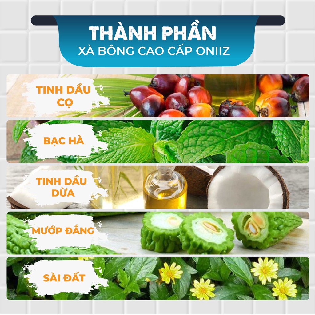 Xà phòng thảo dược Oniiz 130gr - hỗ trợ mờ thâm, sạch mụn, sáng da