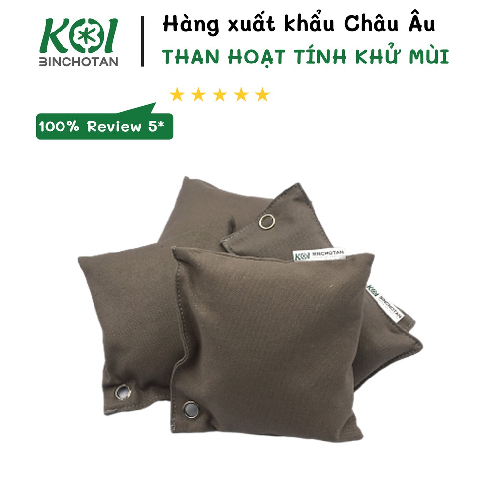 TÚI THAN TRE HOẠT TÍNH LOẠI 200gr KHỬ MÙI Ô TÔ, TỦ QUẦN ÁO KOI BINCHOTAN - HÀNG CAO CẤP XUẤT KHẨU CHÂU ÂU