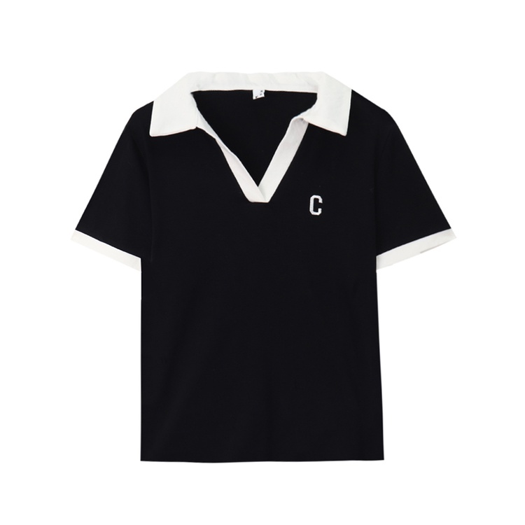 Porozi  Áo Thun Nữ Ngắn Tay Cổ Chữ V Thời Trang Hàn