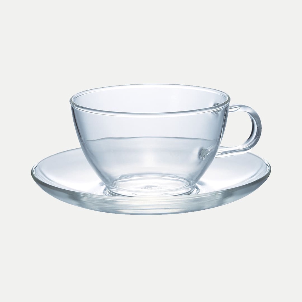 Tách Trà Và Đĩa Lót Thủy Tinh Hario Heatproof Tea Cup &amp; Saucer