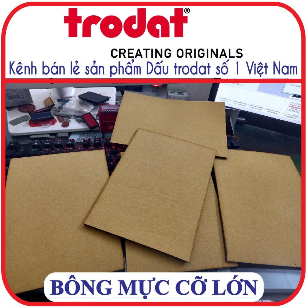 Bông mực thay con dấu cỡ A4, A5, A6 ( Tampong dùng thay thế bông mực khay con dấu)