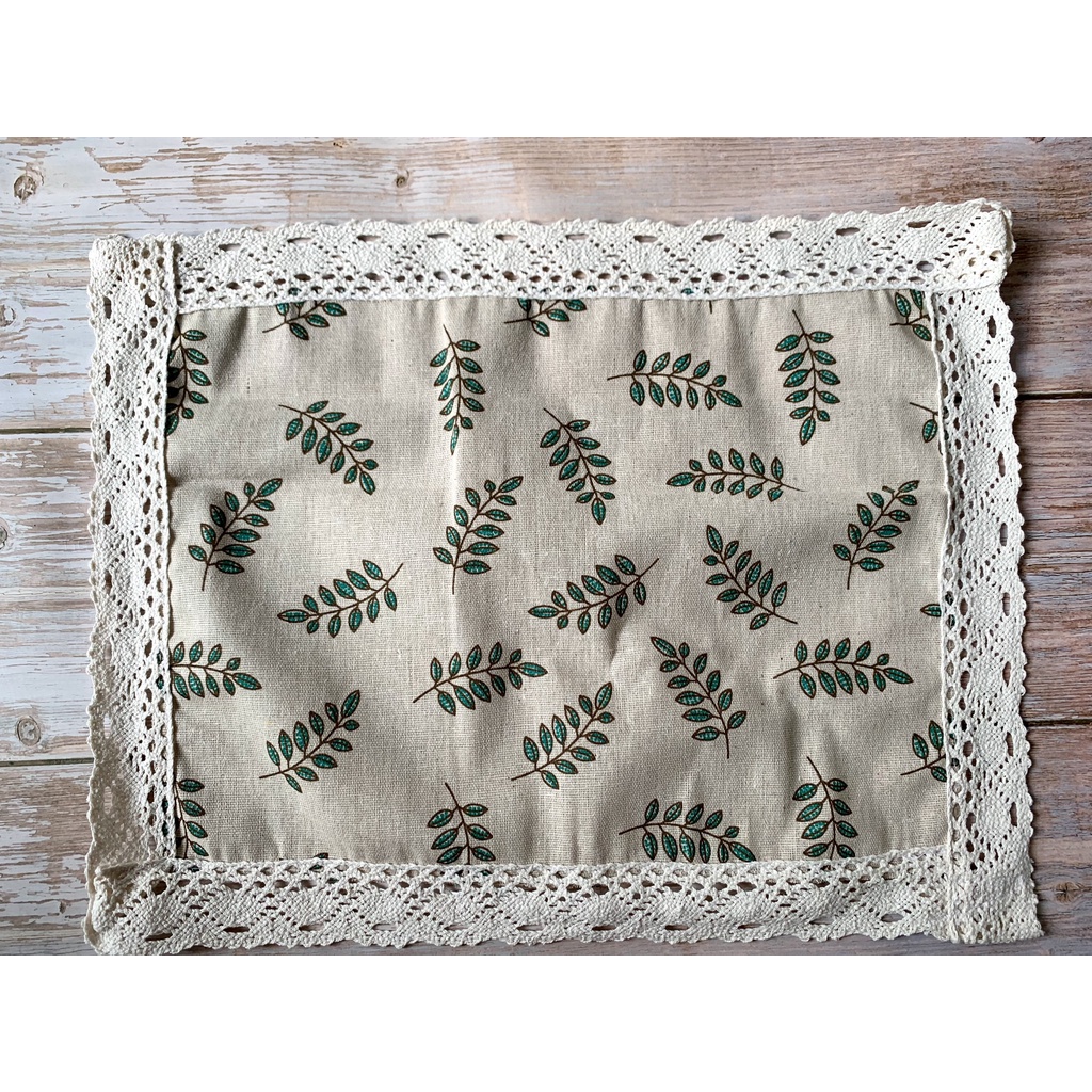 [30*40cm] Tấm lót ly cốc, lót bình hoa, tấm lót bàn ăn viền ren phong cách vintage