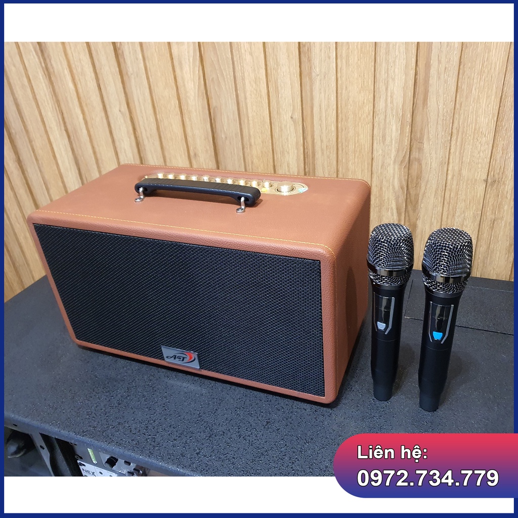 Loa xách tay karaoke AT18 Bass siêu ấm kèm 2 tay micro
