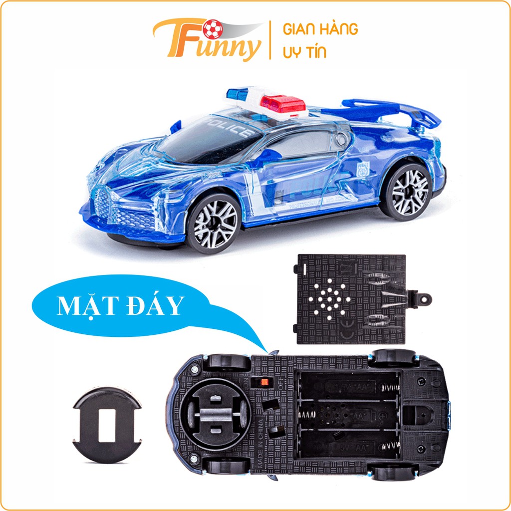 Đồ Chơi Ô Tô Cảnh Sát Phát Nhạc Phát Sáng, Tránh Vật Cản, T Funny, Nhựa ABS Siêu Bền, An Toàn