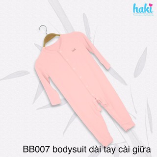 Body dài tay cúc giữa haki
