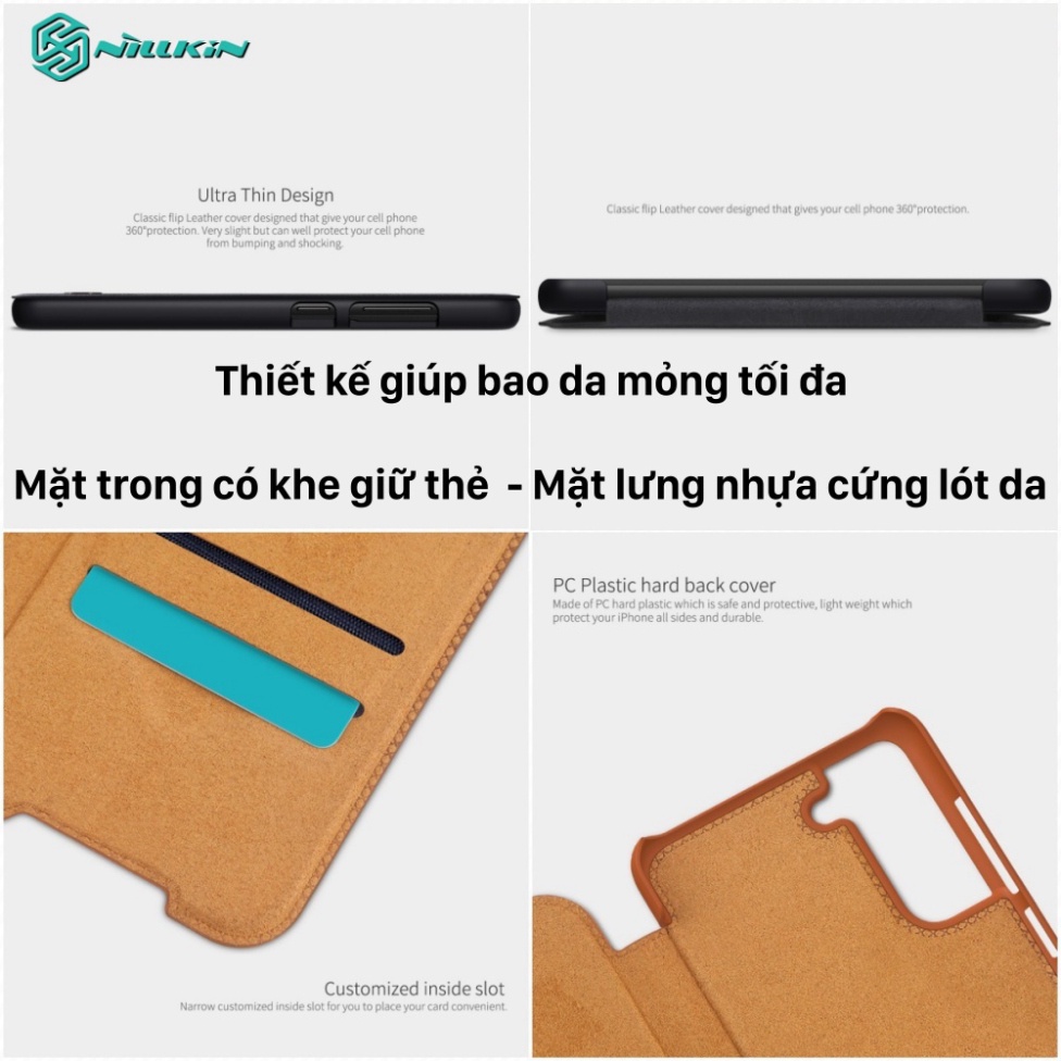 BAO DA SAMSUNG GALAXY S21 FE 5G NILLKIN QIN CHÍNH HÃNG - HÀNG CHUẨN