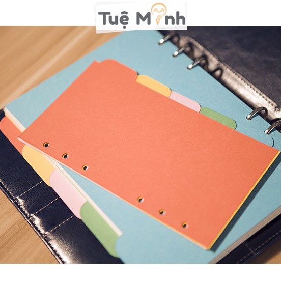 Bộ 5 tab phân trang A5/B5 màu Pastel bìa cứng, tab bìa mục sổ còng binder