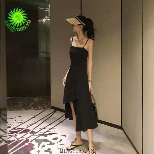 ( Mingyuan )New style dress black dress suspender long skirt super fairy