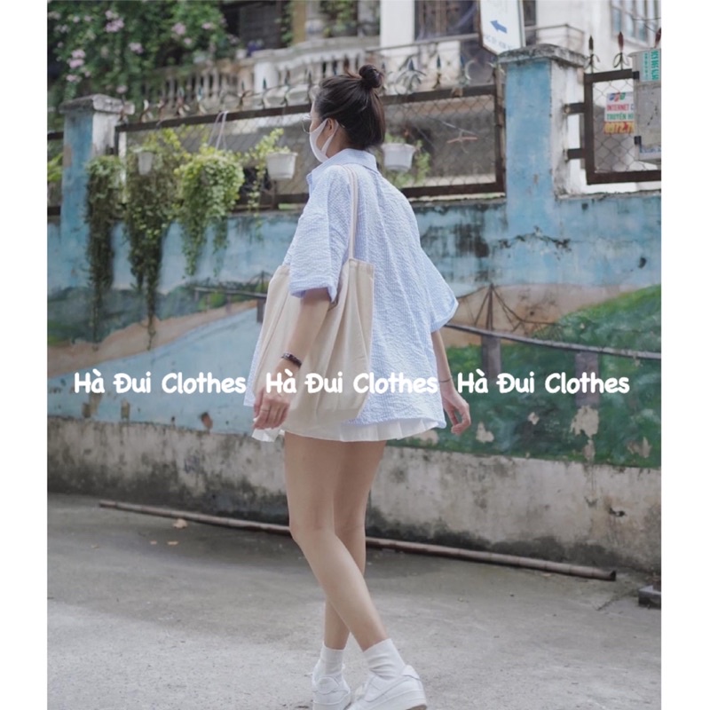 [ FREESHIP ẢNH THẬT] Áo Sơ Mi Ngắn Tay Công Sở Chất Xốp Kẻ Sọc dễ mặc