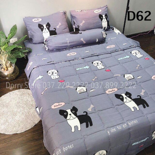 Set chăn ga kitty trang