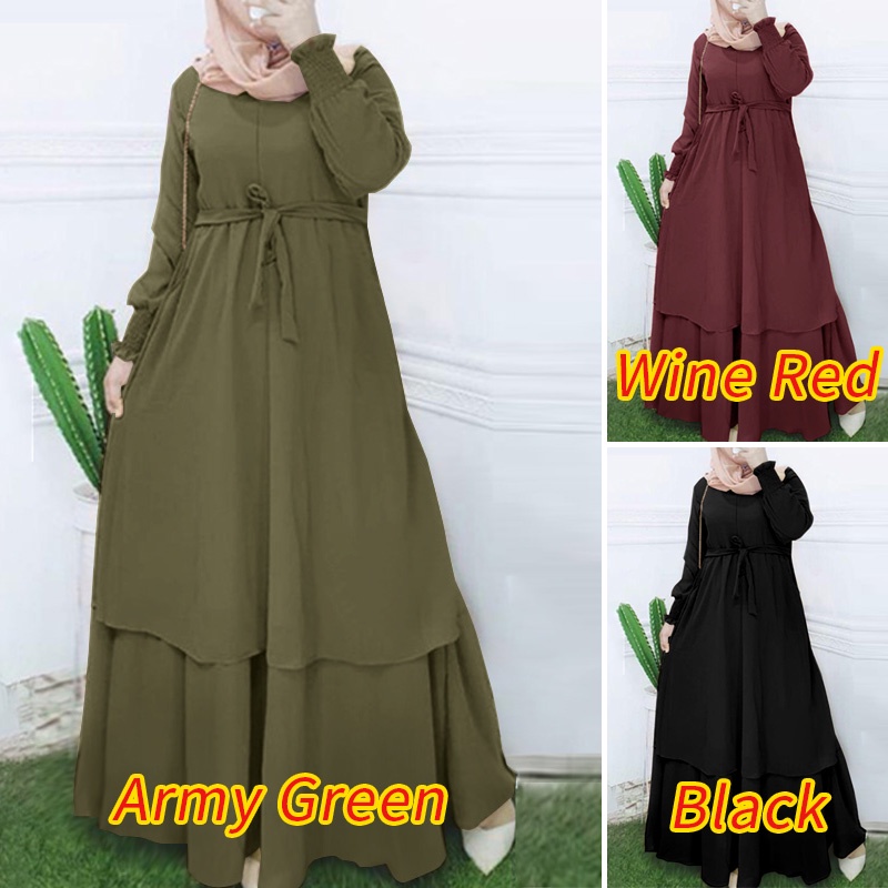 Váy maxi Zanzea màu trơn thiết kế hai lớp thời trang thanh lịch cho nữ