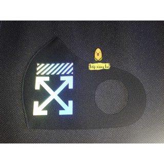 Khẩu trang hàn quốc off white phản quang 3d - 7 màu - vải mềm mịn