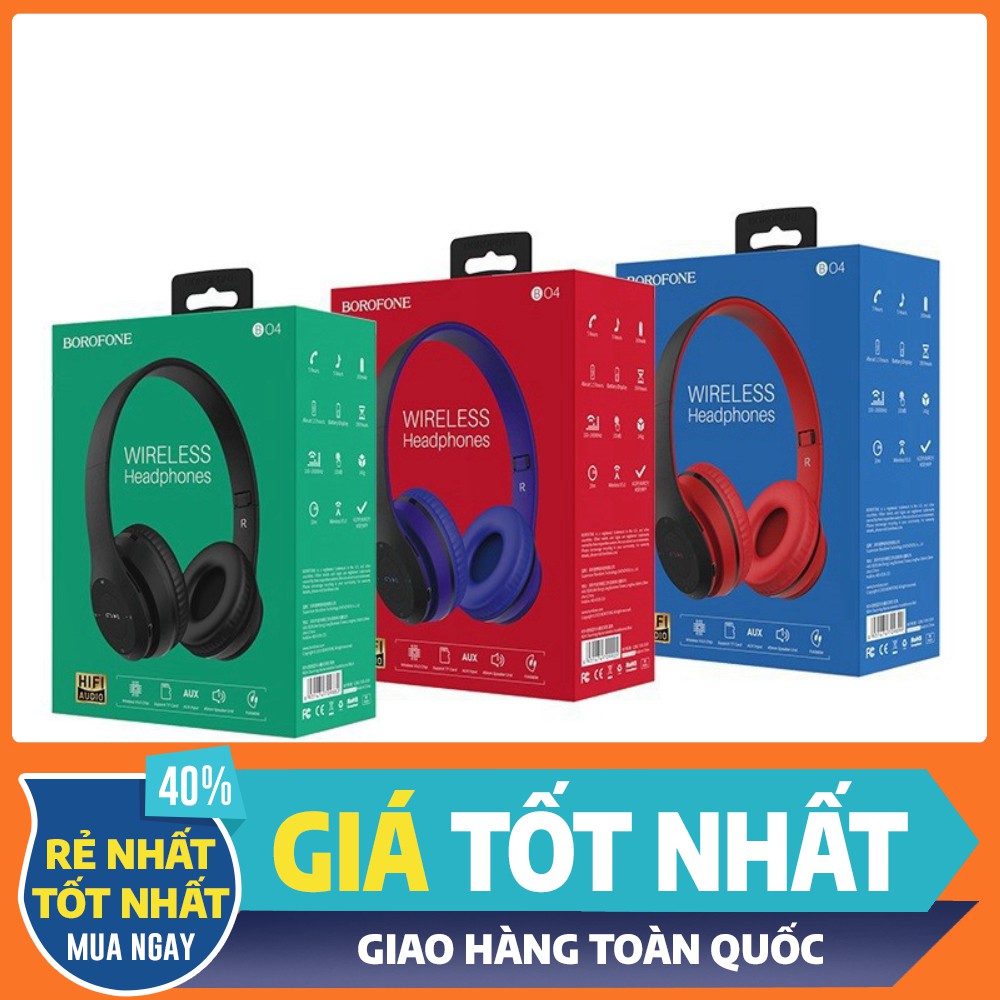 (TOP BÁN CHẠY) Tai Nghe không Dây Bluetooth Borofone BO4 V5.0 chính hãng