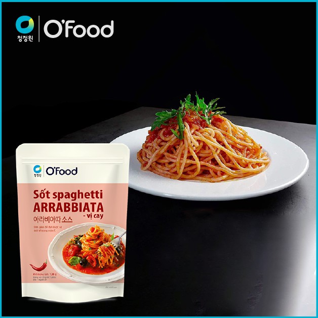 Sốt Spaghetti Arrabbiata vị cay và vị nguyên bản O'food 120g, sốt mì Ý